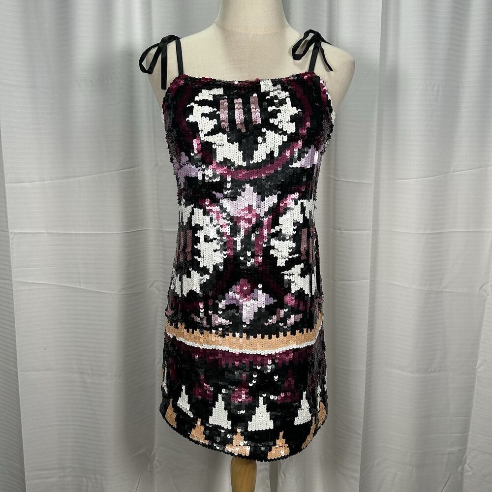 Free People Party Sequin Mini Slip Dress Disco Festival Women's Size XS